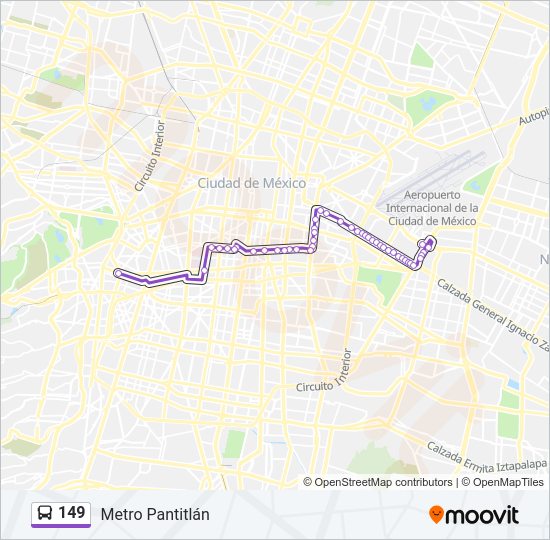 Mapa de 149 de autobús