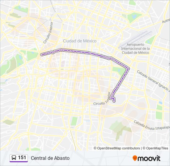 Mapa de 151 de autobús