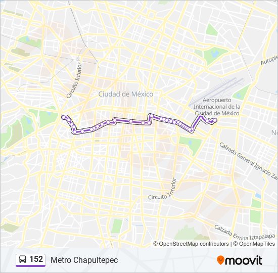 Mapa de 152 de autobús