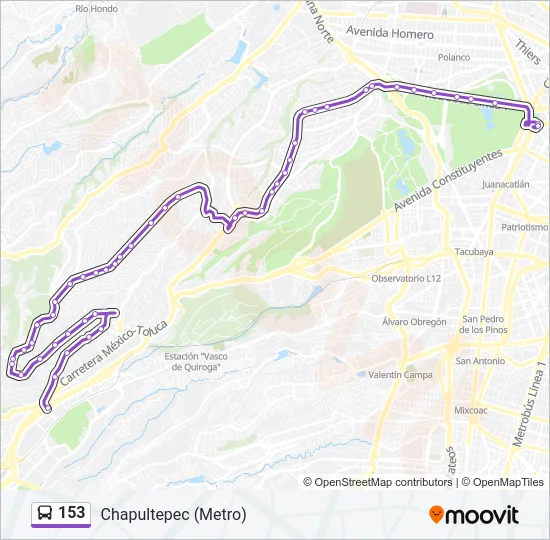 153 Bus Line Map