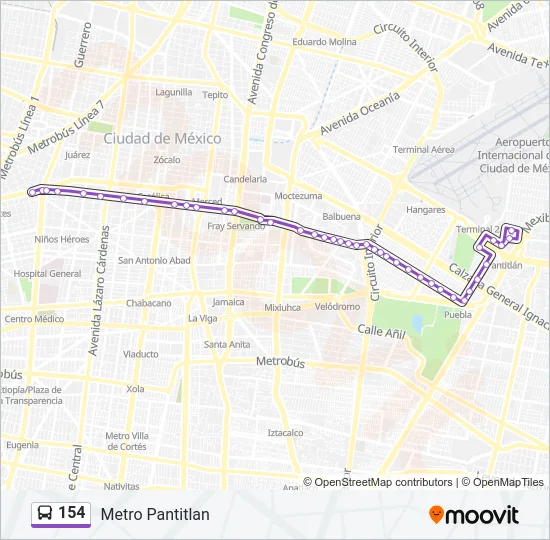 154 Bus Line Map
