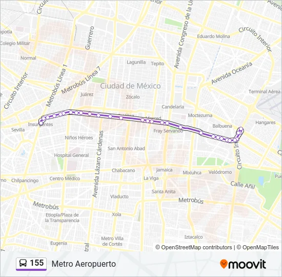 155 Bus Line Map
