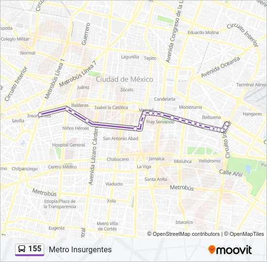 155 Bus Line Map