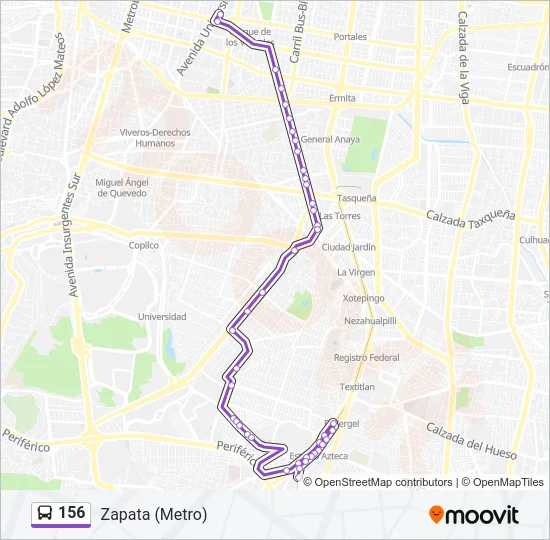 156 Bus Line Map