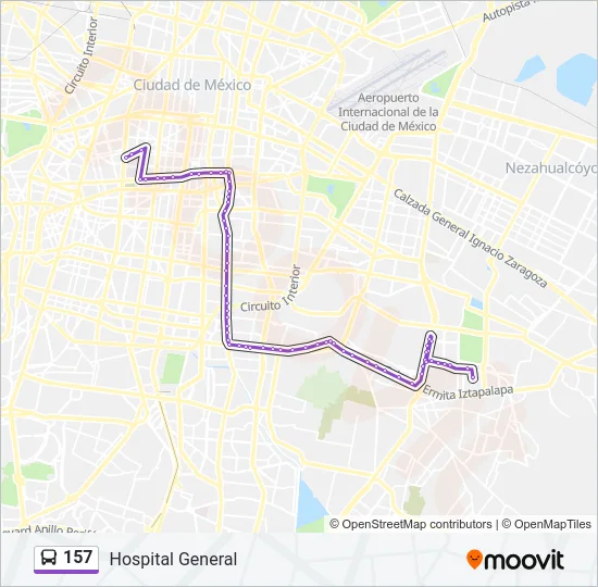157 Bus Line Map