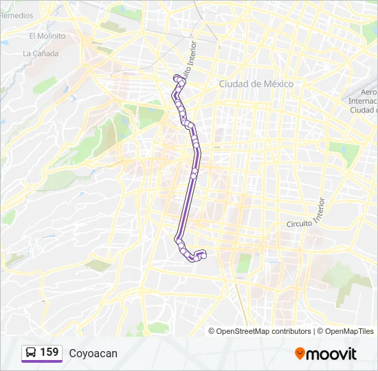 159 Bus Line Map