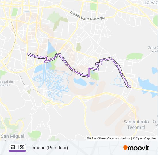 Mapa de 159 de Bus