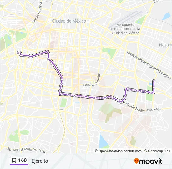 160 Bus Line Map