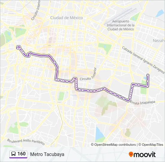 160 Bus Line Map