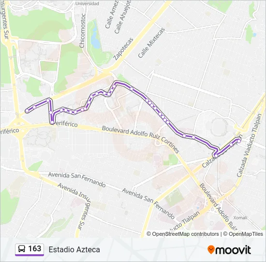 163 Bus Line Map