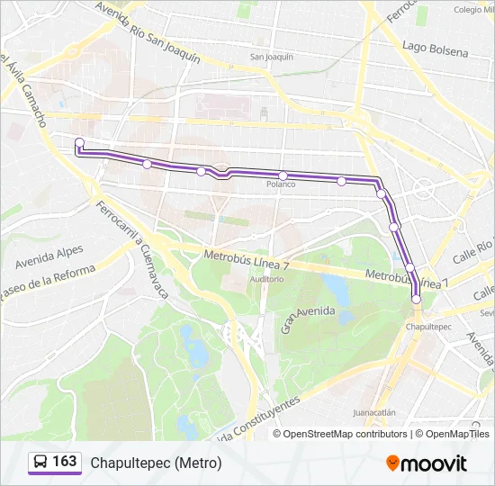 163 Bus Line Map
