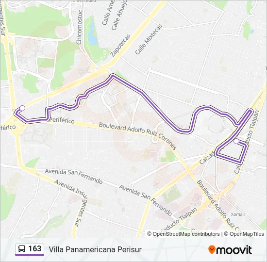 163 Bus Line Map