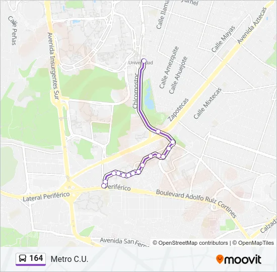 164 Bus Line Map
