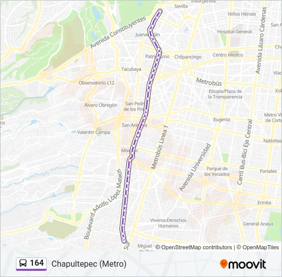 164 Bus Line Map