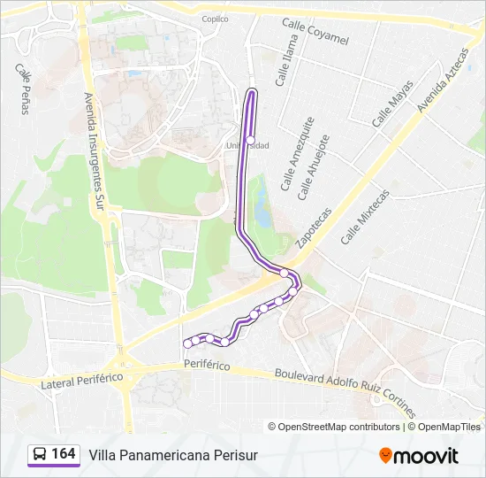 164 Bus Line Map