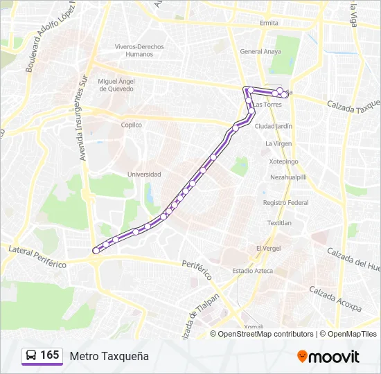 165 Bus Line Map