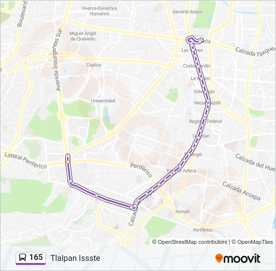 165 Bus Line Map