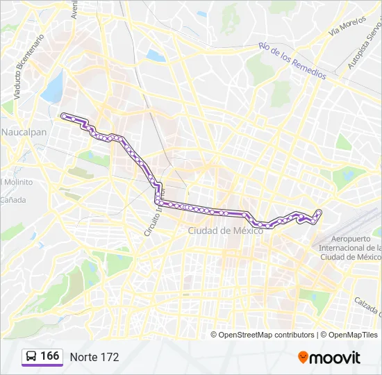 166 Bus Line Map