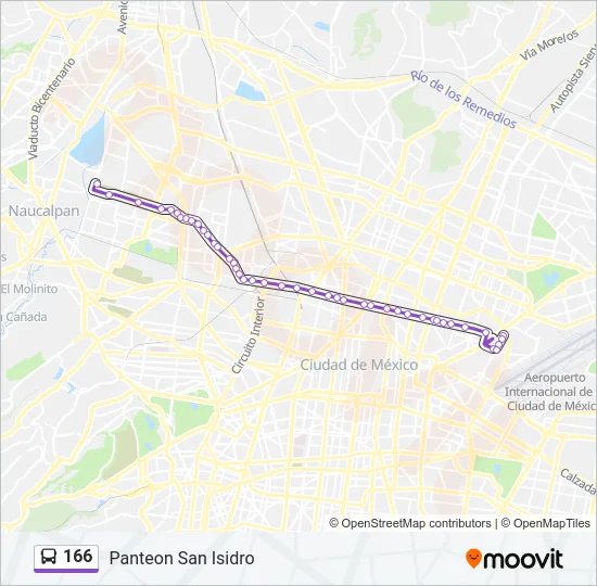 166 Bus Line Map