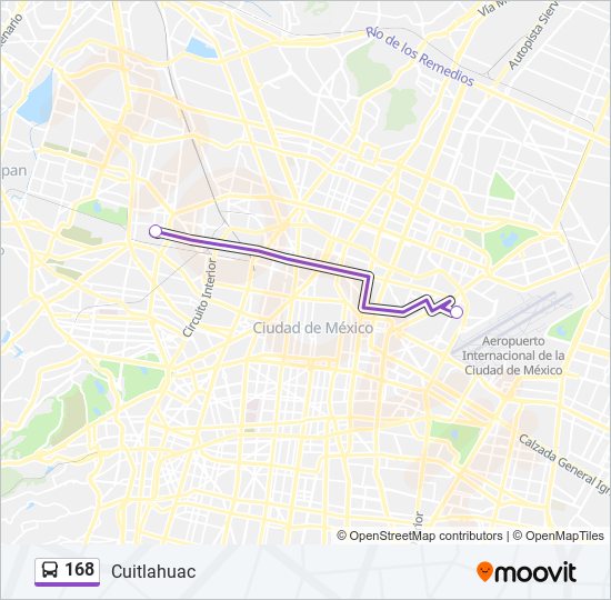 168 bus Line Map