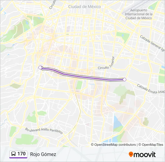 170 Bus Line Map