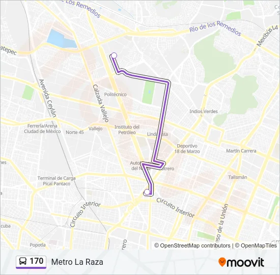 170 Bus Line Map