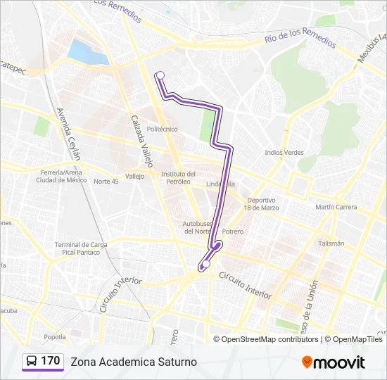 170 Bus Line Map