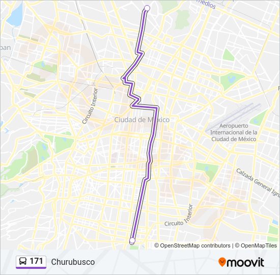 Mapa de 171 de autobús