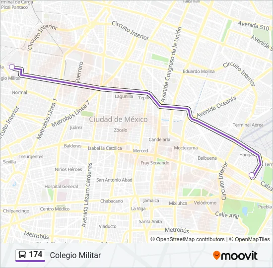 174 Bus Line Map