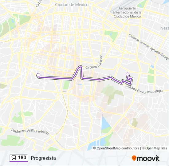 180 Bus Line Map