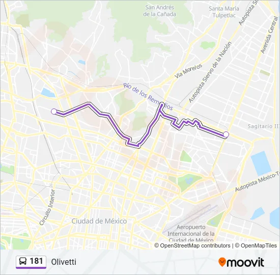 181 Bus Line Map