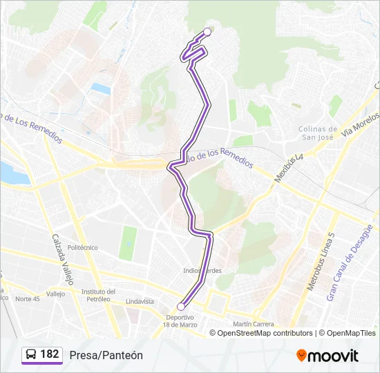 182 Bus Line Map