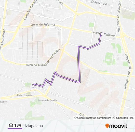 184 Bus Line Map