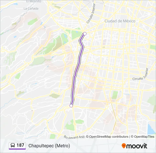 187 Bus Line Map