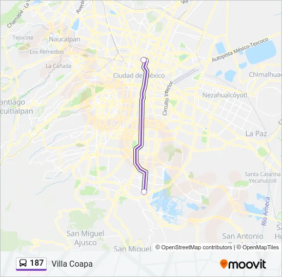 187 Bus Line Map