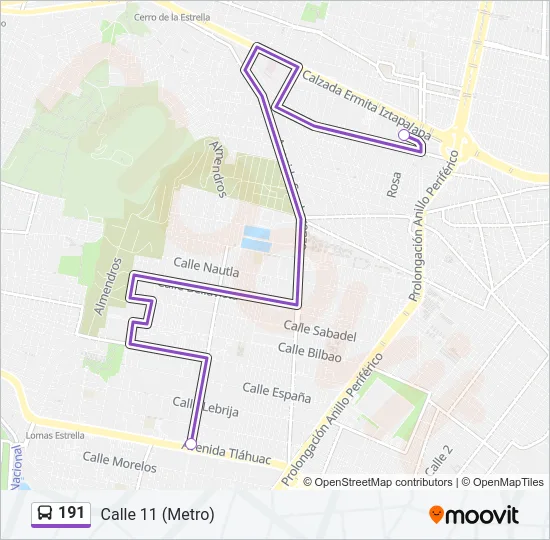 191 Bus Line Map