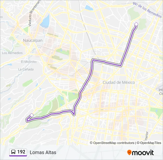192 Bus Line Map