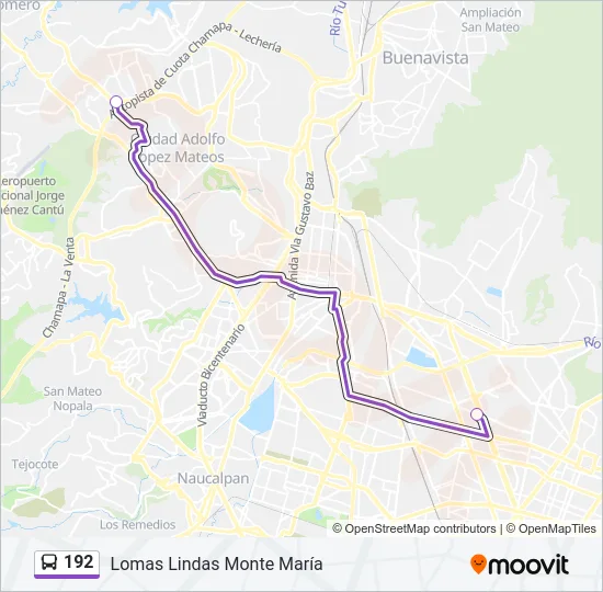 192 Bus Line Map