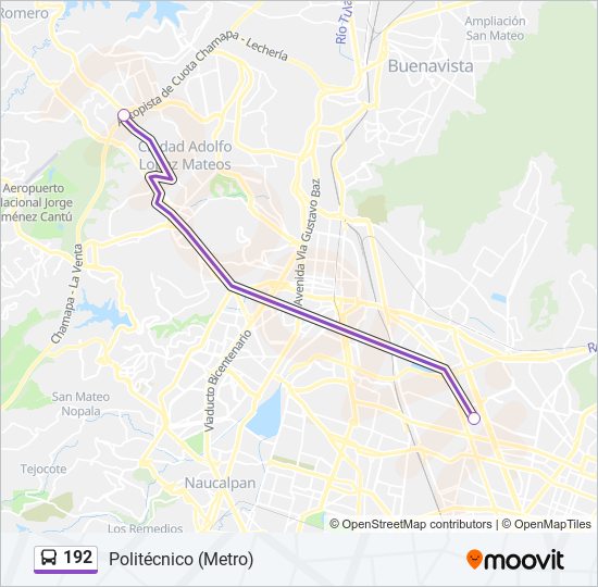 192 bus Line Map