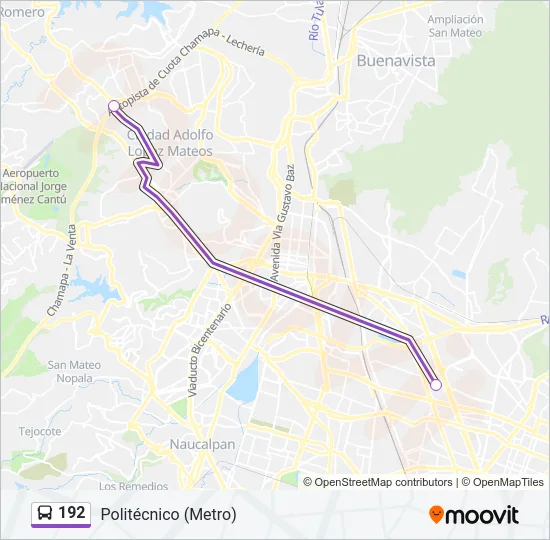 192 Bus Line Map