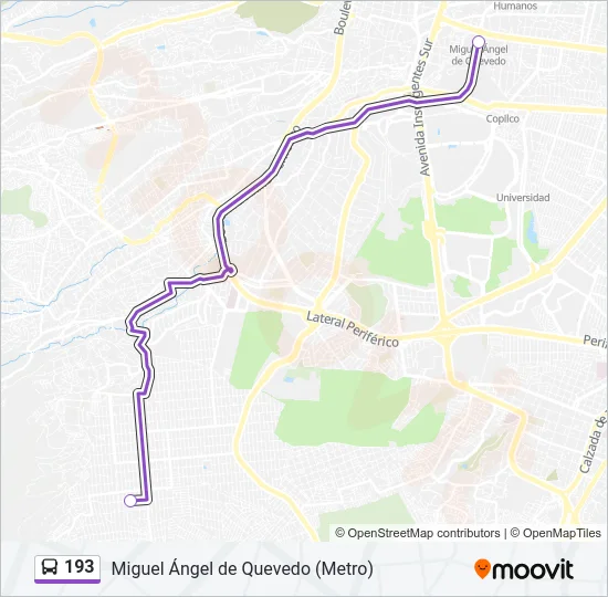 193 Bus Line Map