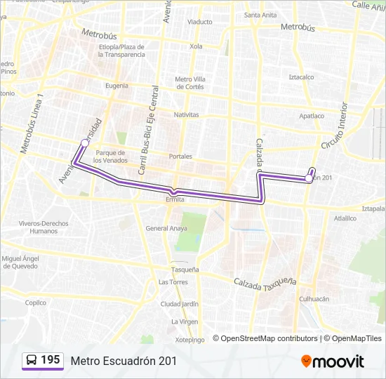 195 Bus Line Map