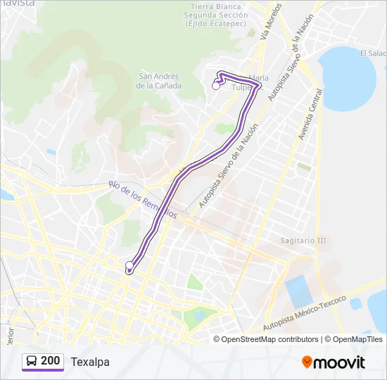 200 Bus Line Map
