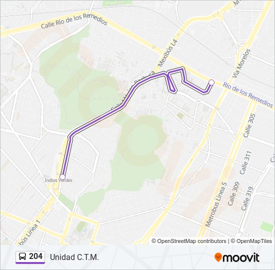 204 bus Line Map