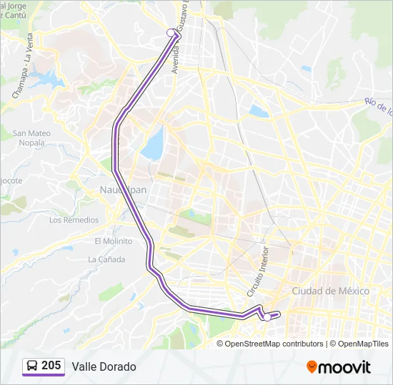205 Bus Line Map
