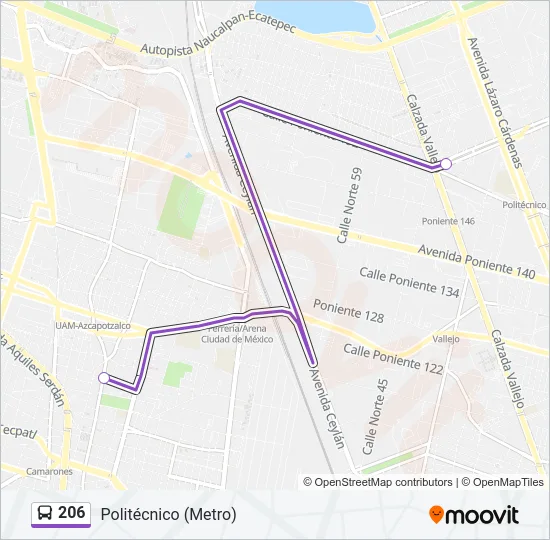 206 Bus Line Map