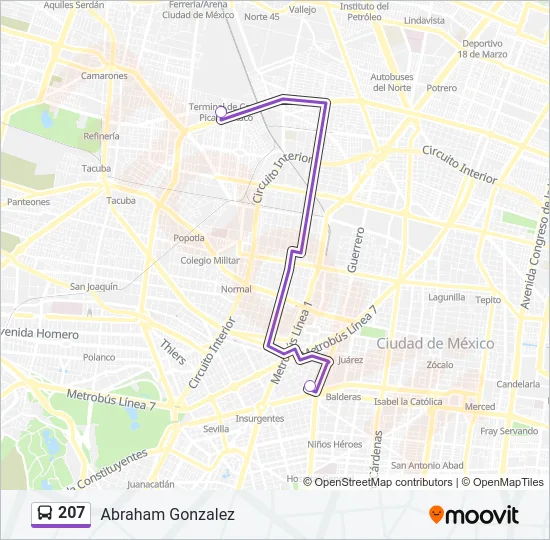 207 Bus Line Map
