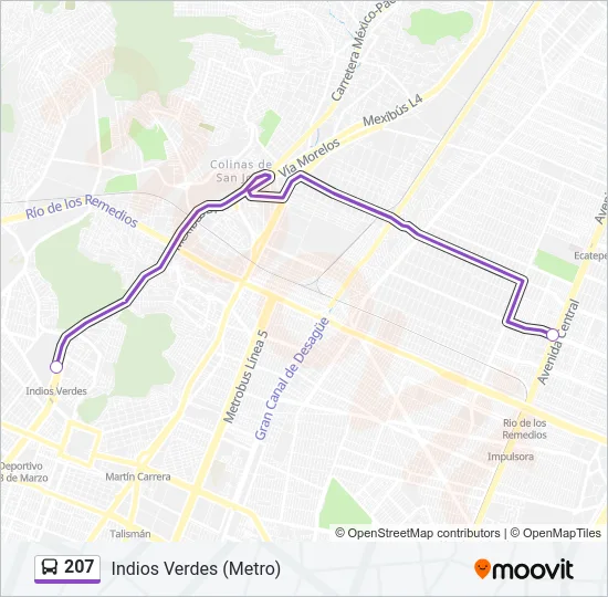207 Bus Line Map