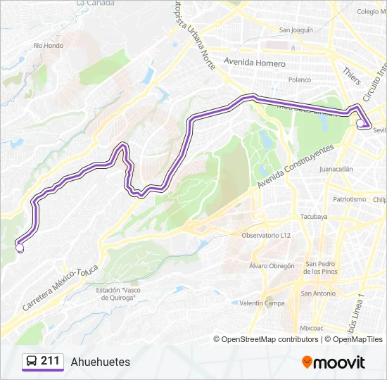 211 Bus Line Map