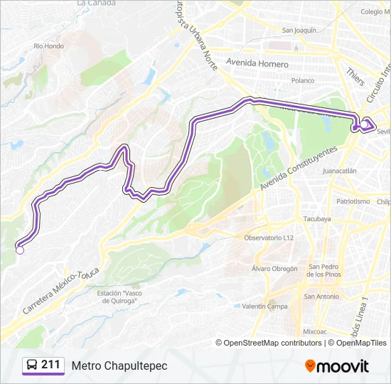 211 Bus Line Map